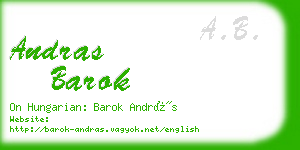 andras barok business card